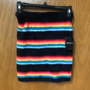 furry black rainbow skirt